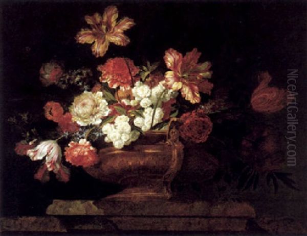 Blumenstraus In Einer Prunkvase Oil Painting by Jean-Baptiste Belin de Fontenay the Younger