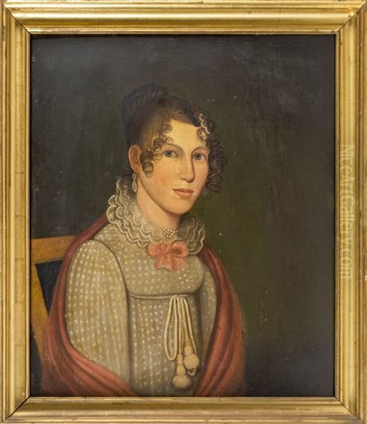 Portrait Of A Young Woman Seated In A Federal Chair Oil Painting by Zedekiah Belknap