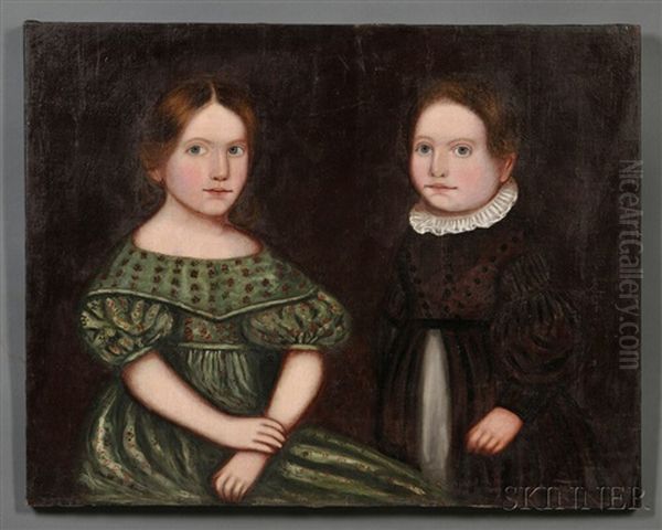 Portrait Of A Sister And Brother Oil Painting by Zedekiah Belknap