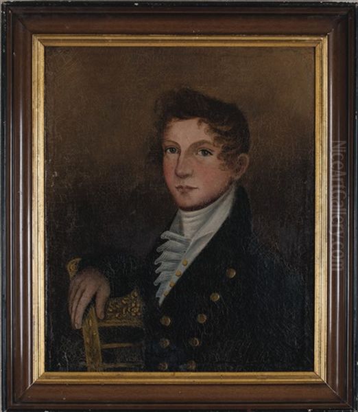 Portrait Of A Young Man In Fancy Dress Clothes Oil Painting by Zedekiah Belknap