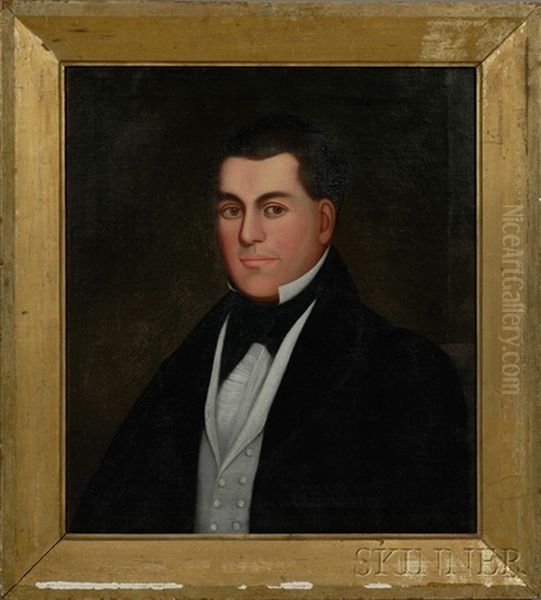 Portrait Of A Gentleman With Brown Eyes Oil Painting by Zedekiah Belknap