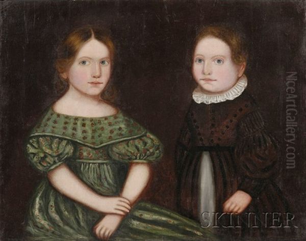 Portrait Of A Sister And Brother Oil Painting by Zedekiah Belknap