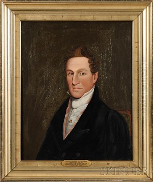 Portrait Of Josiah Gilson Esq. (+ Portrait Of Mrs. Vashti Gilson; Pair) Oil Painting by Zedekiah Belknap