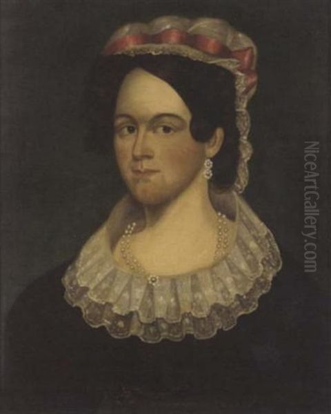 Portrait Of Elizabeth A. Bradbury Oil Painting by Zedekiah Belknap