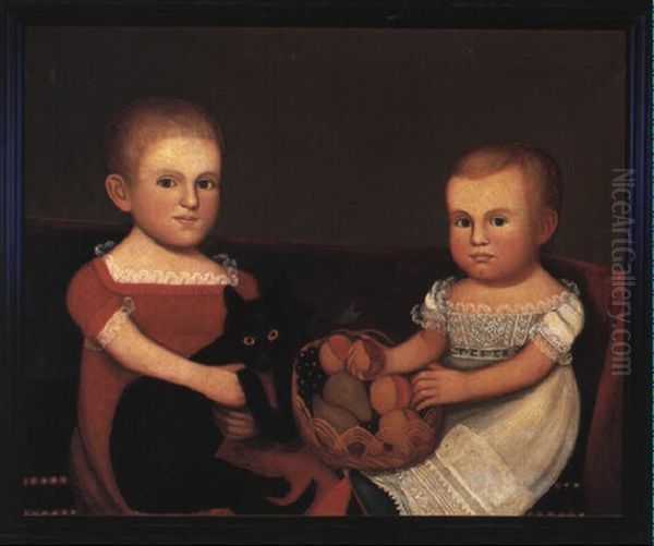 Portrait Of The Farley Children Oil Painting by Zedekiah Belknap