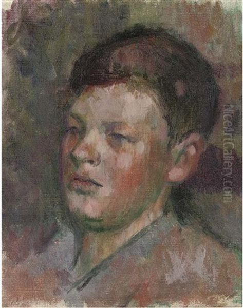 Head Of An Evacuee Oil Painting by Graham Bell