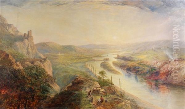 On The Rhine Oil Painting by Hesketh Bell