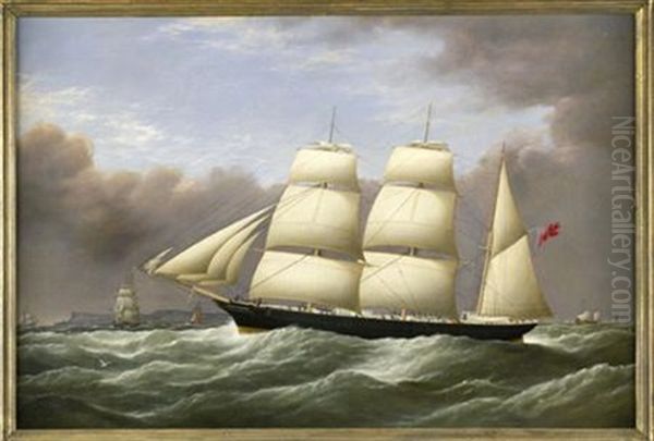 The Barque 'alfred Hawley' Off Beachy Head Oil Painting by Robert Anning Bell