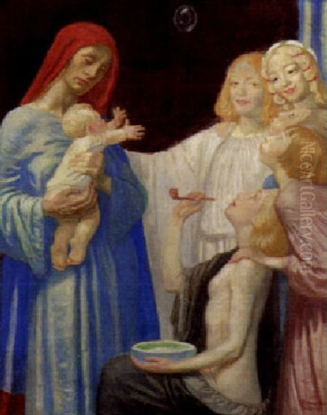 Bubbles Oil Painting by Robert Anning Bell