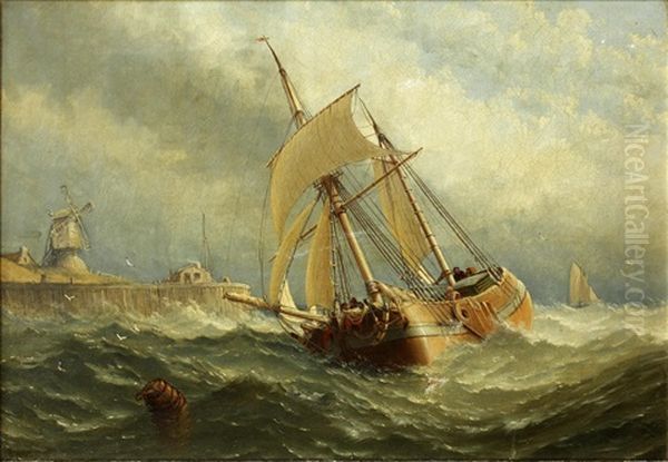 A Dutch Galliott Oil Painting by Stuart Henry Bell