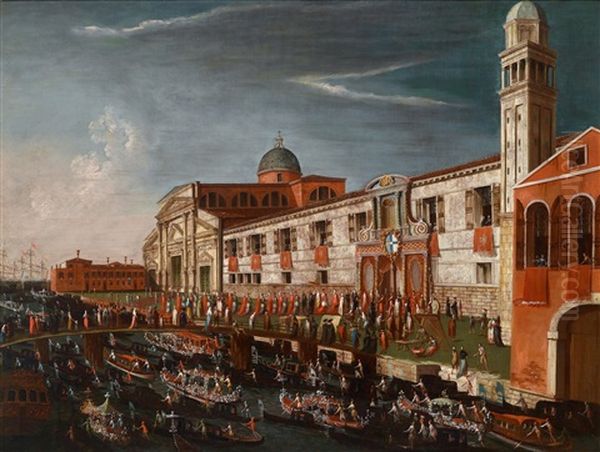 Die Regatta Bei San Pietro Di Castello In Venedig Oil Painting by Gabriel Bella