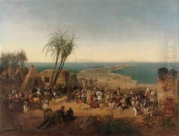 La Reddition Du Fort D'aboukir Oil Painting by Hippolyte Bellange