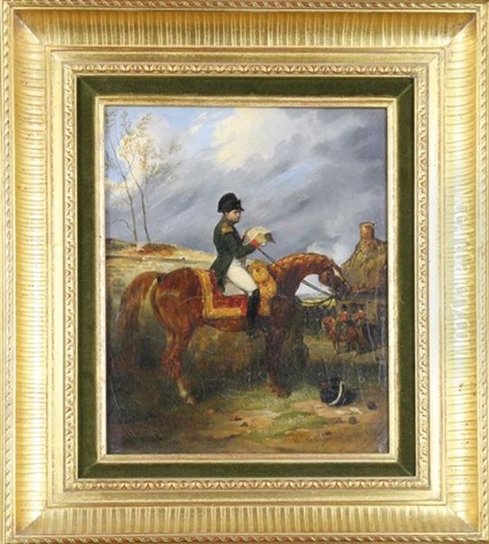 L'arrivee De L'empereur Napoleon 1er Une Carte A La Main Oil Painting by Hippolyte Bellange