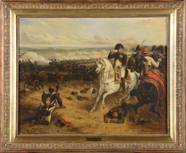 Napoleon Sur Le Champ De Bataille De Wagram (?) Oil Painting by Hippolyte Bellange