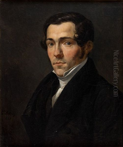 Portrait De Jeune Homme Oil Painting by Hippolyte Bellange