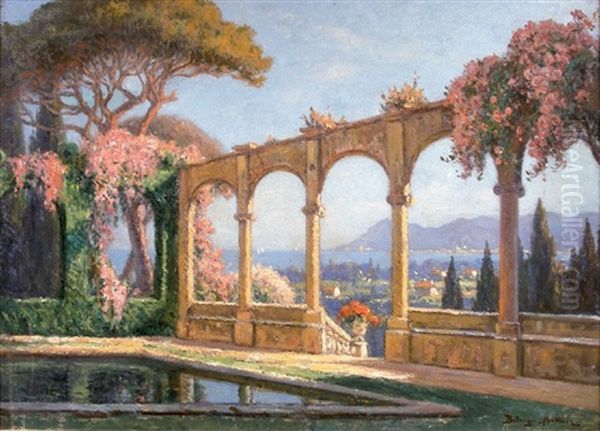 Jardin A Cannes, La Pergola Oil Painting by Paul Bellanger-Adhemar