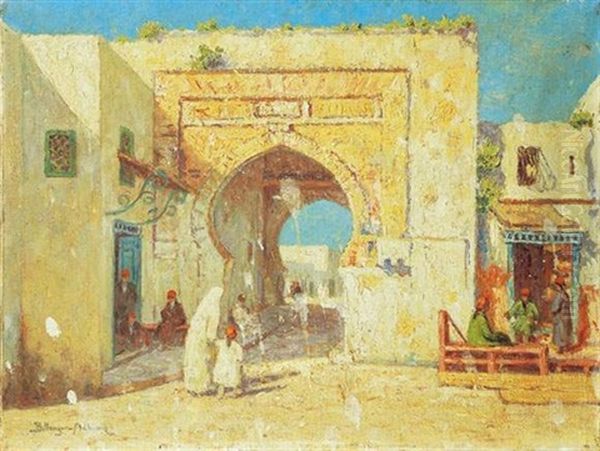 Porte De Bab-djedid, Tunis Oil Painting by Paul Bellanger-Adhemar