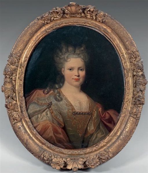 Portrait De Jeune Femme Oil Painting by Alexis-Simon Belle