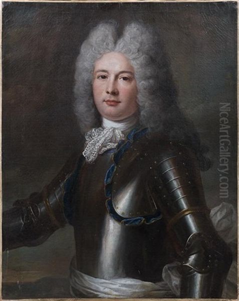 Portrait D'homme En Buste En Armure Oil Painting by Alexis-Simon Belle