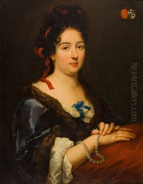 Portrait Of A Seated Lady Oil Painting by Alexis-Simon Belle