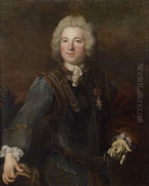 Portrait D'homme En Armure Oil Painting by Alexis-Simon Belle