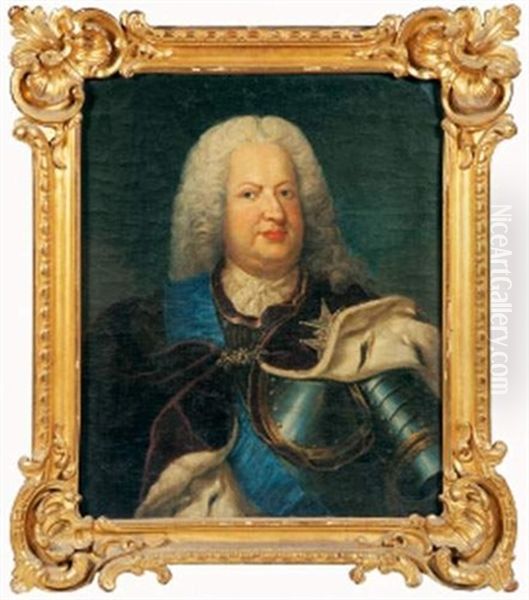 Portrait De Stanislas Leczinski, Roi De Pologne, Duc De Lorraine Et De Bar Oil Painting by Alexis-Simon Belle