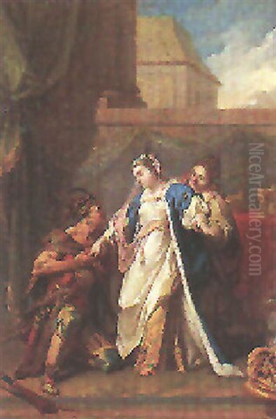 Zaire, Fatime Et Orosmane Oil Painting by Clement Louis Belle