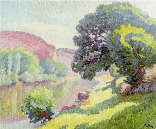 Arbre Au Bord De La Riviere Oil Painting by Marcel Belle