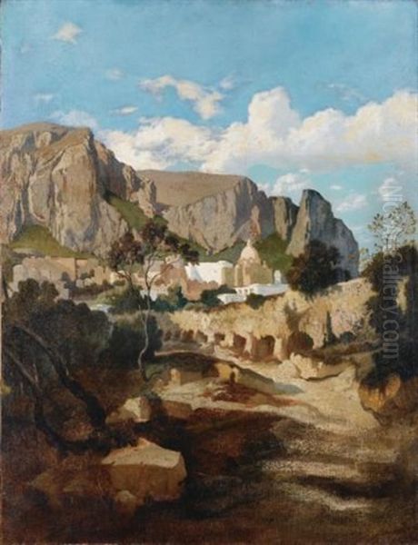 Vue De La Chartreuse De Capri Oil Painting by Jean Joseph Francois Bellel