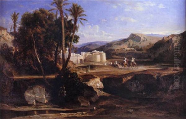 L'arrivee De La Caravane Oil Painting by Jean Joseph Francois Bellel