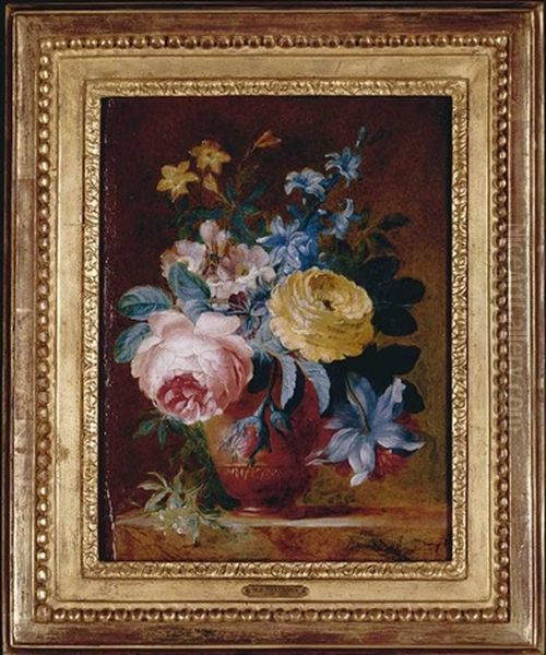 A Still Life Of Flowers In A Vase Oil Painting by Michel Bruno Bellenge