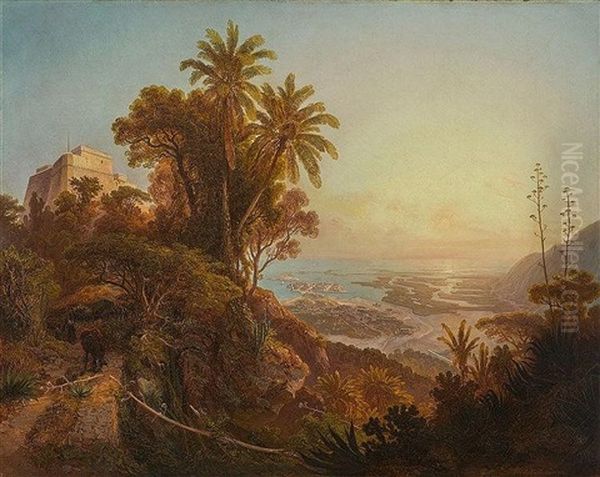 Blick Auf Puerto Cabello Oil Painting by Ferdinand Bellermann