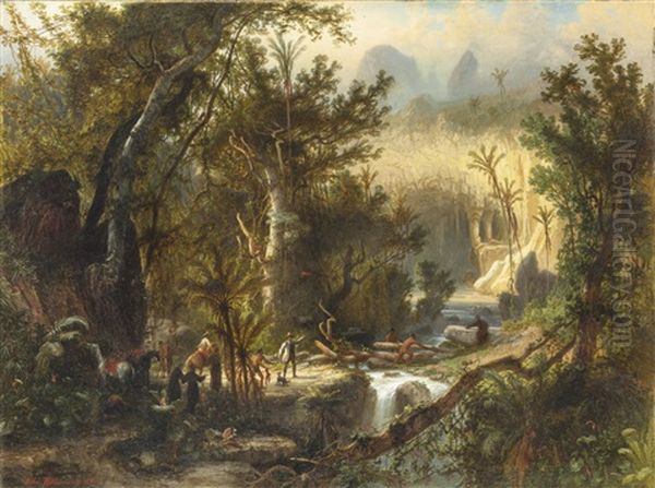 La Cueva Del Guaracho, Venezuela Oil Painting by Ferdinand Bellermann