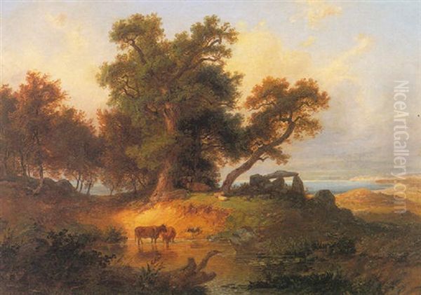 Auf Rugen Oil Painting by Ferdinand Bellermann