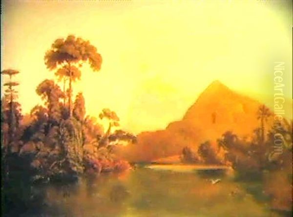 Venezualan River Landscape Oil Painting by Ferdinand Bellermann