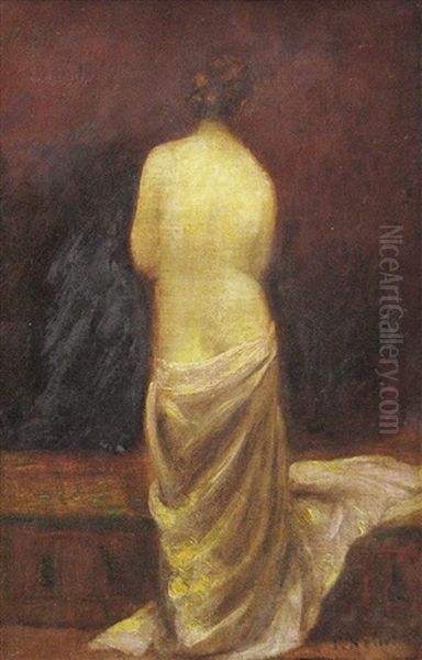 Draped Nude Oil Painting by Pierre Bellet