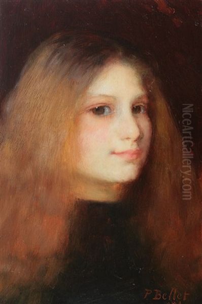 Portrait Of A Girl Oil Painting by Pierre Bellet