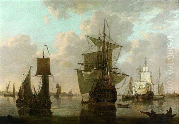 Navires Hollandais Oil Painting by Jacob Adriaenz. Bellevois