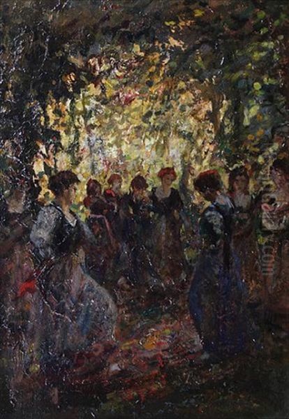 A Dance In The Woods Oil Painting by Hugh Bellingham-Smith