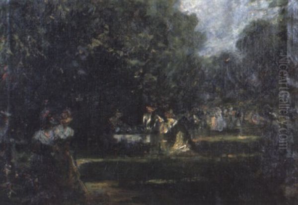 Garden Party And Croquet Oil Painting by Hugh Bellingham-Smith