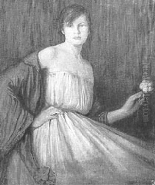 Portrait Of Annie Ellis Oil Painting by Hugh Bellingham-Smith