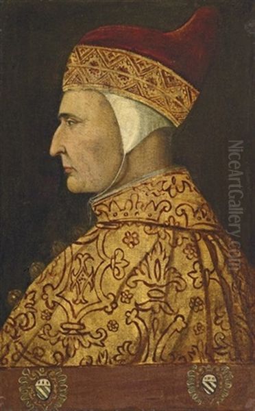 Portrait Of Doge Cristoforo Moro Oil Painting by Gentile Bellini