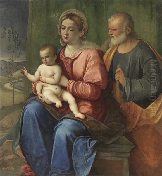 Sacra Famiglia Oil Painting by Giovanni Bellini