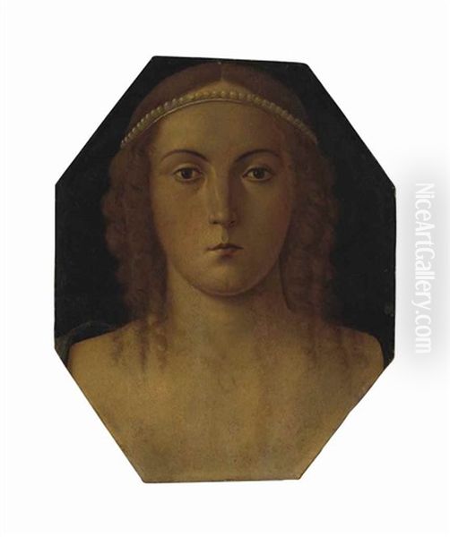 Head Of A Girl Oil Painting by Giovanni Bellini