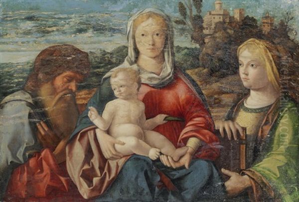 Heilige Familie Oil Painting by Giovanni Bellini