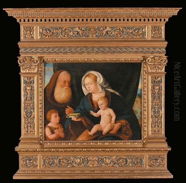 Sacra Famiglia Con San Giovannino Oil Painting by Giovanni Bellini