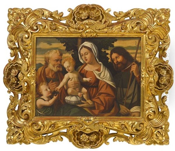 Madonna Mit Kind, Johannesknaben, Hl. Joseph Und Hl. Rochus Oil Painting by Giovanni Bellini