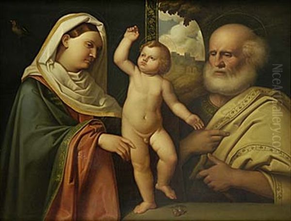 Heliga Familjen Oil Painting by Giovanni Bellini