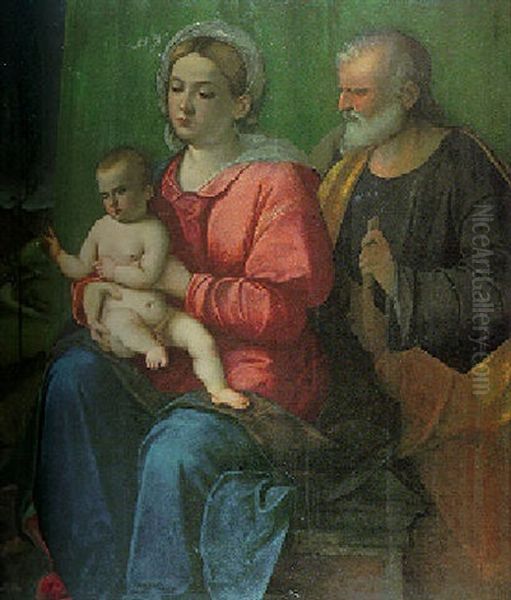 La Vierge Et L'enfant Avec Saint Joseph Oil Painting by Giovanni Bellini