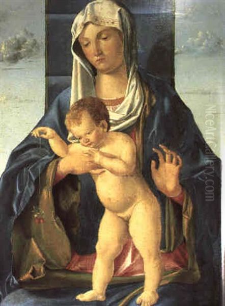 Vierge Tenant L'enfant En Pied Oil Painting by Giovanni Bellini